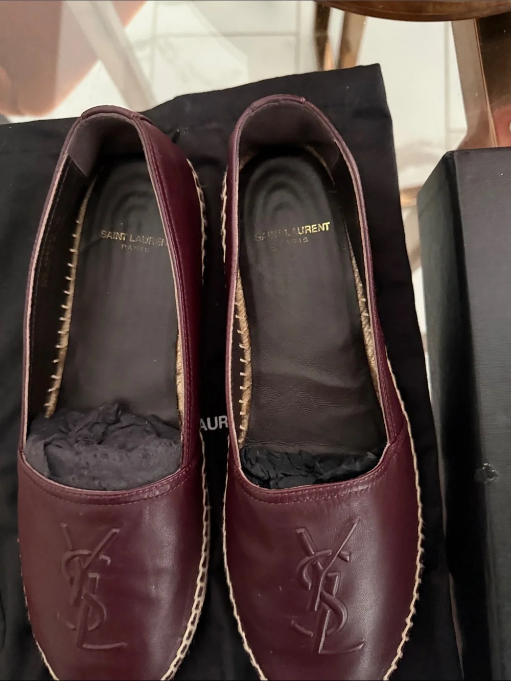 Saint Laurent Barolo Nappa vendome Leather Espadrilles  size 38